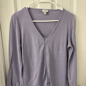 Lavender JCrew V-Neck Women's Top